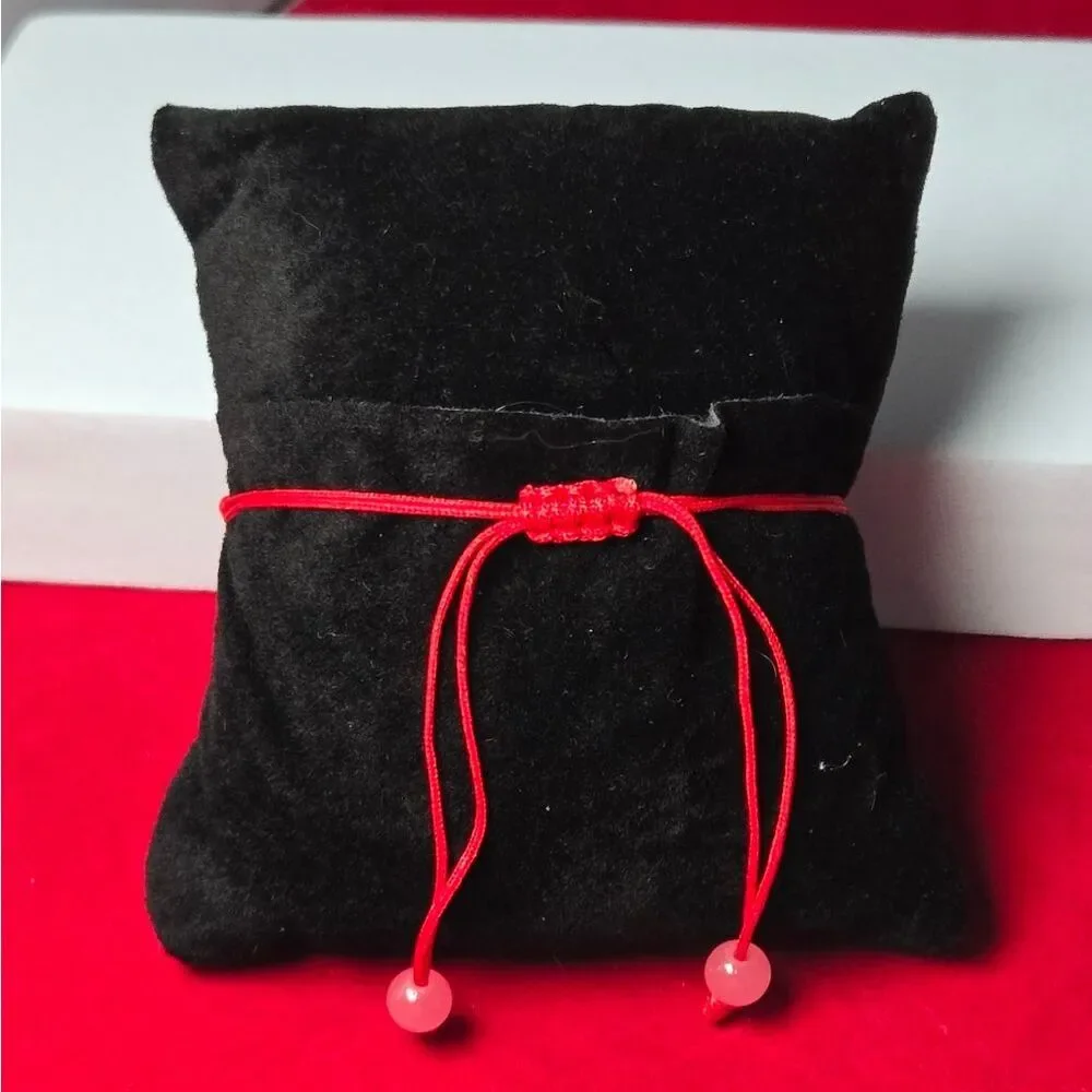 Lucky Red String Flower Bracelet Pink Beaded Adjustable Friendship Gift Feminine